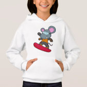 Muis als Snowboarder met Snowboard (Voorkant)