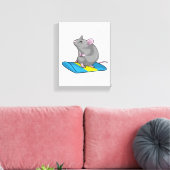 Muis als Snowboarder met Snowboard Canvas Afdruk (Insitu (Woonkamer))