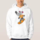Muis als Snowboarder met Snowboard Hoodie (Voorkant)