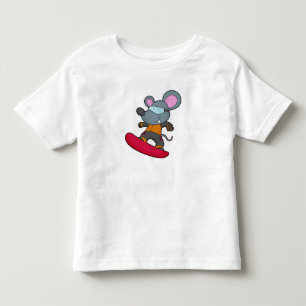 Muis als Snowboarder met Snowboard Kinder Shirts