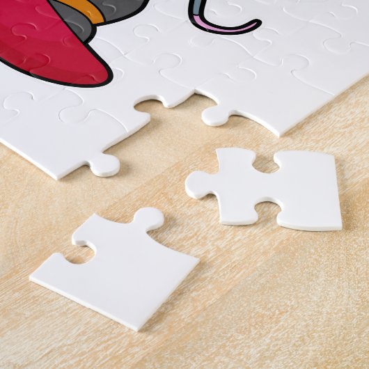 Muis als Snowboarder met Snowboard Legpuzzel (Zijkant)