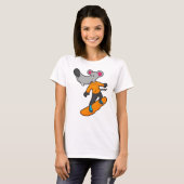 Muis als Snowboarder met Snowboard T-shirt (Voorkant volledig)