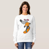 Muis als Snowboarder met Snowboard Trui (Voorkant volledig)