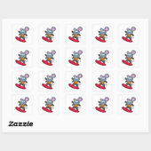 Muis als Snowboarder met Snowboard Vierkante Sticker (Vel)