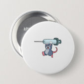 Muis als verpleegster met spuit.PNG Ronde Button 7,6 Cm (Voorkant /achterkant)