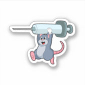 Muis als verpleegster met spuit.PNG Sticker (Voorkant)