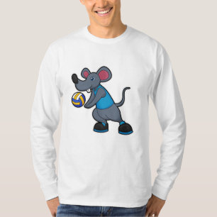 Muis als volleybalspeler met volleybal t-shirt