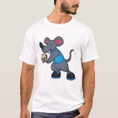 Muis als volleybalspeler met volleybal t-shirt (Voorkant)