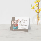 Muis Animal Cartoon Glasses 5th Birthday Kaart (Gele Bloem)