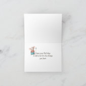 Muis Animal Cartoon Glasses 5th Birthday Kaart (Binnen)