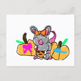 Muis baby onthult herfst briefkaart