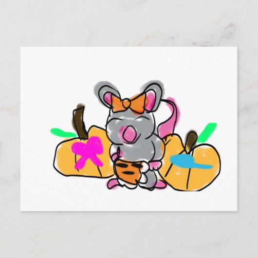 Muis baby onthult herfst briefkaart (Voorkant)