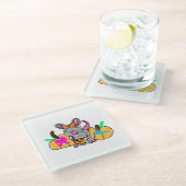 Muis baby onthult herfst glazen onderzetter (Schuin)