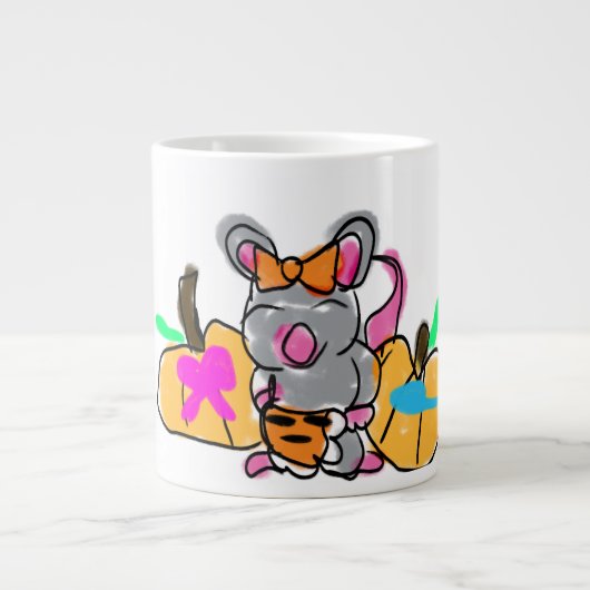 Muis baby onthult herfst grote koffiekop (Voorkant)