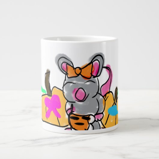 Muis baby onthult herfst grote koffiekop (Voorkant)