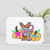 Muis baby onthult herfst kaart (Staand voorkant)