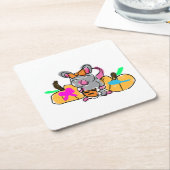 Muis baby onthult herfst kartonnen onderzetters (Schuin)