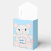 Muis Baby shower blauw Bedankdoosjes (Geopend)