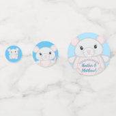Muis Baby shower blauw Confetti (Voorkanten)
