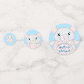 Muis Baby shower blauw Confetti (Achterkanten)