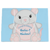 Muis Baby shower blauw Groot Cadeauzakje (Voorkant)