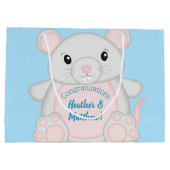 Muis Baby shower blauw Groot Cadeauzakje (Achterkant)
