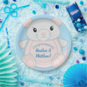 Muis Baby shower blauw Papieren Bordje (Feest)