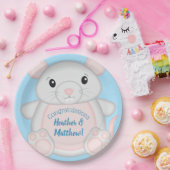 Muis Baby shower blauw Papieren Bordje (Feest)