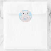 Muis Baby shower blauw Ronde Sticker (Tas)