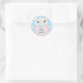 Muis Baby shower blauw Ronde Sticker (Tas)