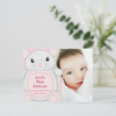 Muis Baby shower roze Briefkaart (Staand voorkant)