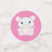 Muis Baby shower roze Confetti (Kleine voorkant)