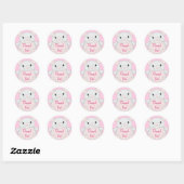 Muis Baby shower roze Ronde Sticker (Vel)