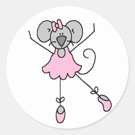 Muis Ballerina Drie Sticker (Voorkant)