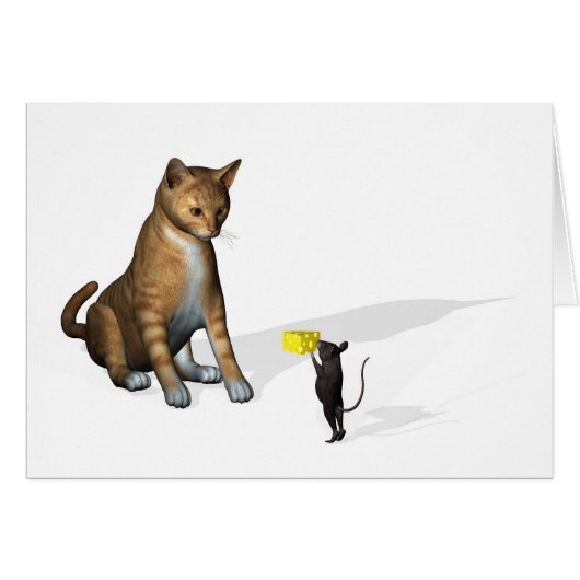 Muis biedt kat kaas voor vriendschap aan (Voorkant Horizontaal)