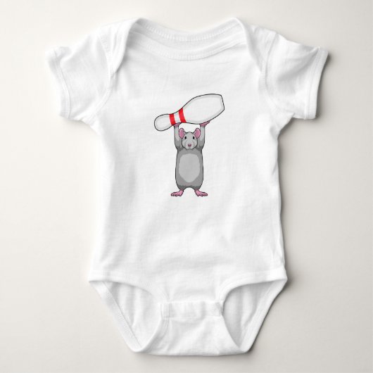 Muis bij Bowling met Bowling-pin Romper (Voorkant)
