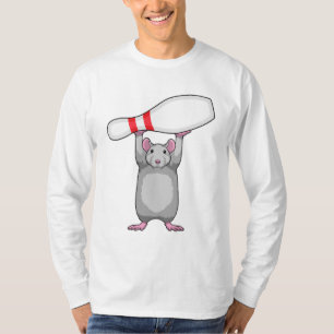 Muis bij Bowling met Bowling-pin T-shirt