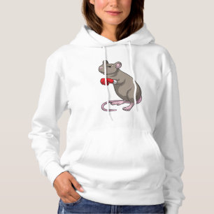 Muis bij Boxing met gebarsten handschoenen Hoodie