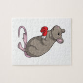 Muis bij Boxing met gebarsten handschoenen Legpuzzel (Horizontaal)