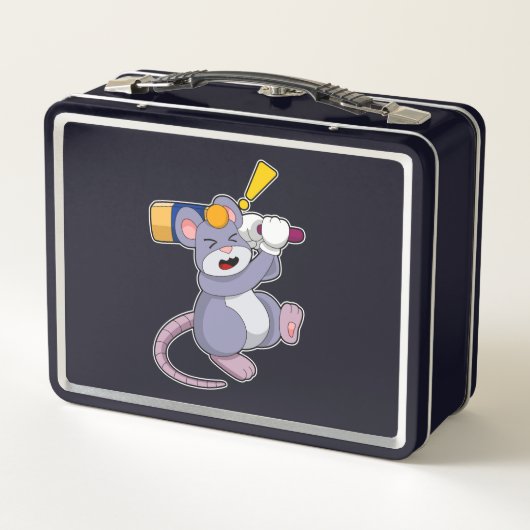 Muis bij Cricket met cricket bat (Achterkant)