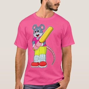 Muis bij Cricket met cricket bat1 T-shirt