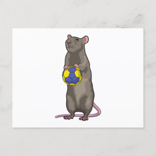 Muis bij handbalsport briefkaart
