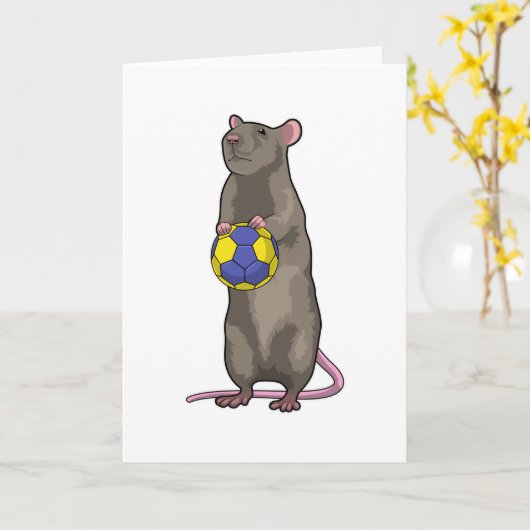 Muis bij handbalsport kaart (Gele Bloem)