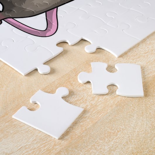 Muis bij handbalsport legpuzzel (Zijkant)