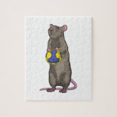 Muis bij handbalsport legpuzzel (Verticaal)