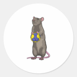 Muis bij handbalsport ronde sticker