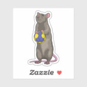 Muis bij handbalsport sticker (Vel)