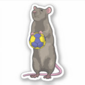 Muis bij handbalsport sticker (Voorkant)