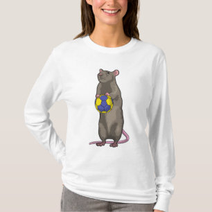 Muis bij handbalsport t-shirt