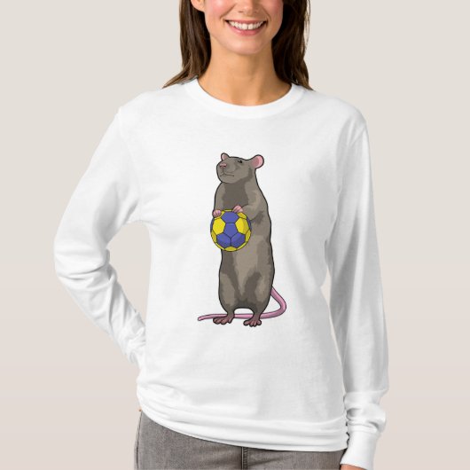 Muis bij handbalsport t-shirt (Voorkant)
